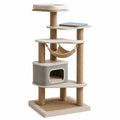 Árbol Rascador de MDF para Gatos con Hamaca y Cueva de Tela