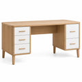 Escritorio de madera con cajones blancos de 140x60x75 cm