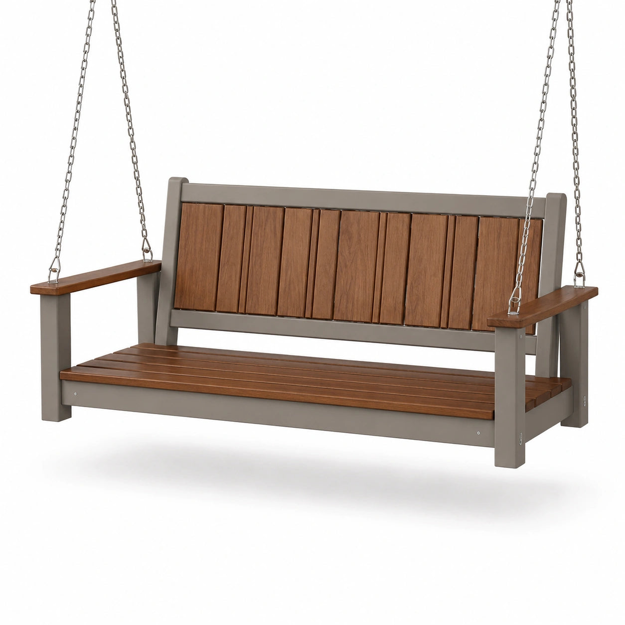 Columpio de jardín de madera y metal marrón 150 cm