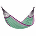 Hamaca de Algodón Verde y Violeta con Cuerdas de Poliéster 200x150 cm