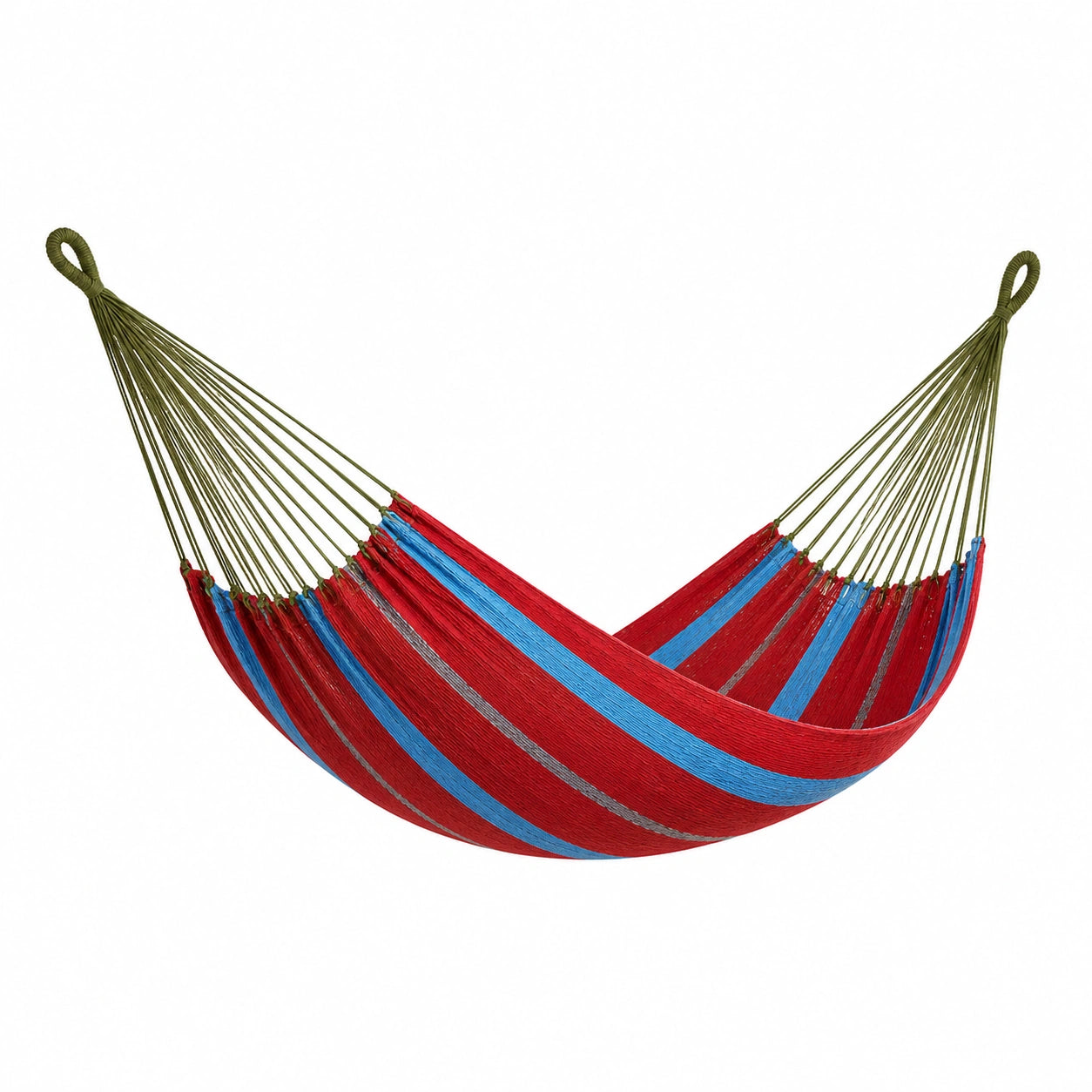 Hamaca de Algodón Rayas Rojas y Azules 200x150 cm