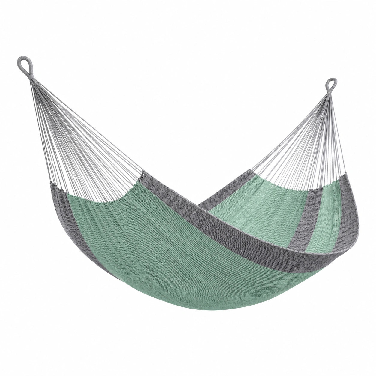Hamaca de Algodón Verde y Gris 200 cm