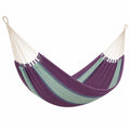 Hamaca Colgante de Algodón Rayas Violeta y Verde 200x100 cm
