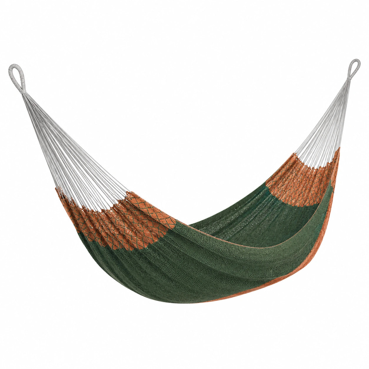 Hamaca de Tejido Verde y Naranja 200 cm x 150 cm