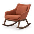 Silla mecedora de tela y madera maciza