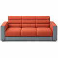 Sofá de tela naranja/gris 220 x 90 x 85 cm