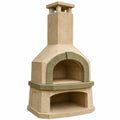 Horno de Barbacoa Exterior de Concreto con Chimenea 200 cm