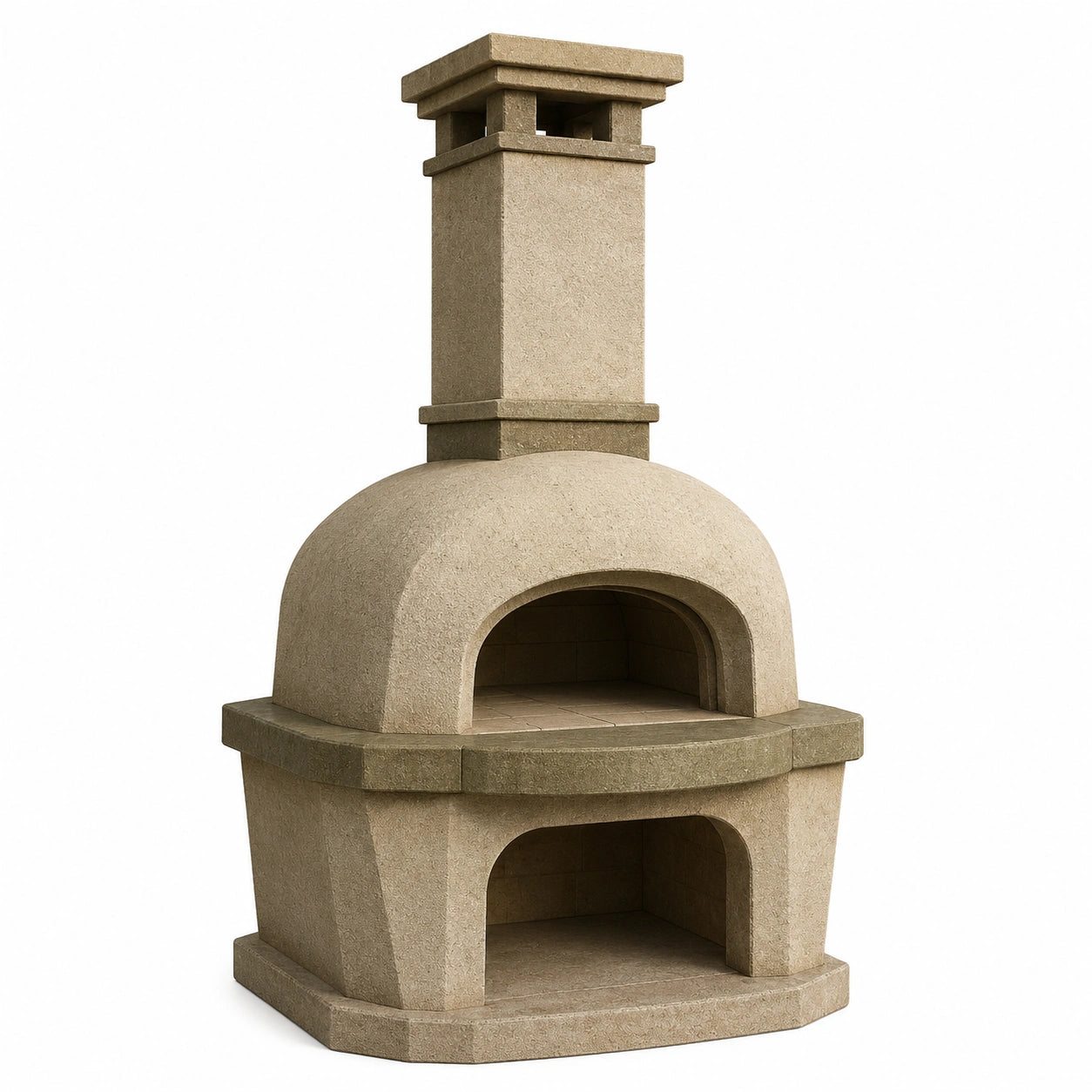 Horno de hormigón con chimenea, Beige