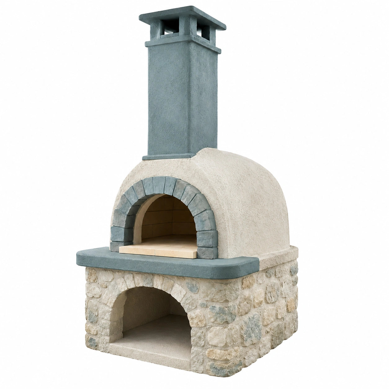 Horno de Ladrillo Refractario y Piedra Natural para Pizza con Chimenea