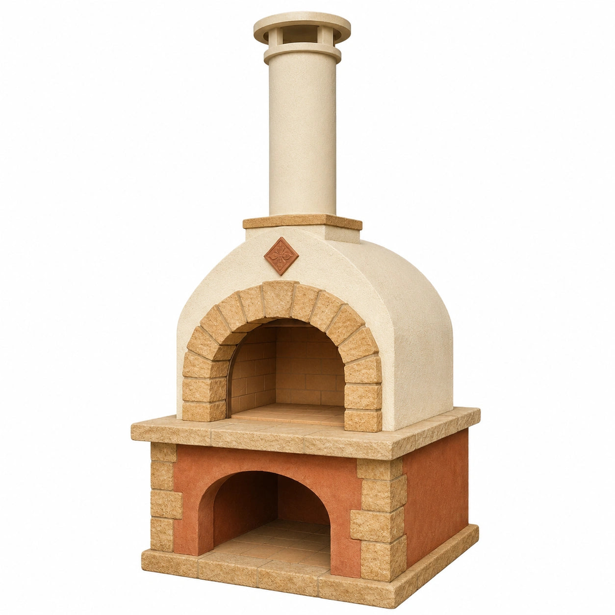 Horno Exterior de Ladrillo Refractario y Concreto, 150 cm