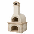 Horno de Piedra Refractaria con Chimenea para Exterior 200 cm