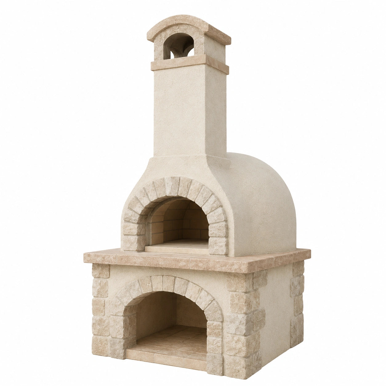 Horno de Piedra Refractaria con Chimenea para Exterior 200 cm