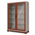 Vitrina de Madera y MDF con Puertas de Vidrio Templado de 180 cm