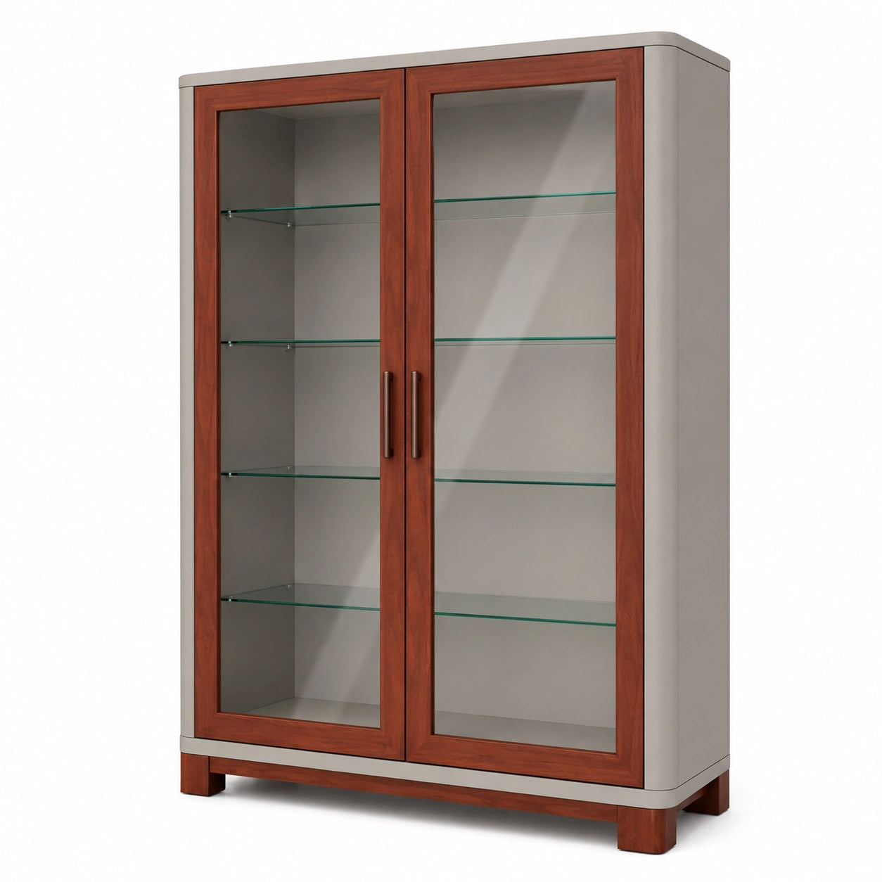 Vitrina de Madera y MDF con Puertas de Vidrio Templado de 180 cm