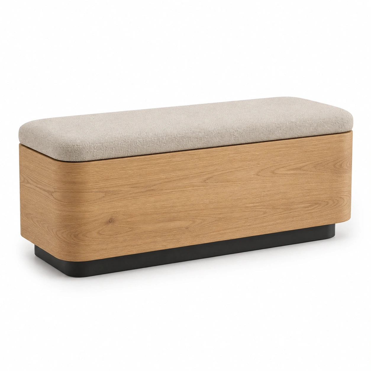Banco de madera con asiento de poliéster beige