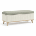 Banco de almacenamiento de madera con asiento de tela 120cm