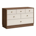Cajonera de Madera Contrachapada Marrón y Blanco con 5 Cajones