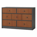 Cajonera de Madera Contrachapada y Metal 6 Cajones Marrón/Negro 120x40x80cm